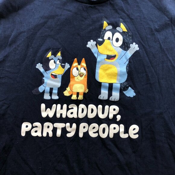 Bluey Mens "Whaddup Party People" T-Shirt Size XL Short Sleeve Crew Graphic Tee - Picture 6 of 8